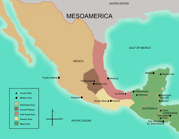 ancient american civilizations map