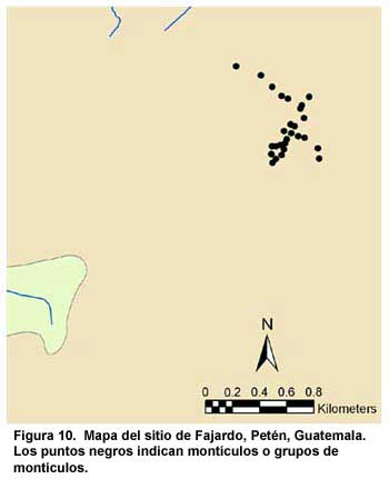 Figura 10. Mapa del sitio de Fajardo, Petén, Guatemala.