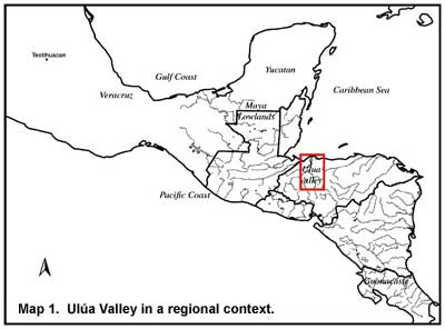 Map 1. Ulúa Valley in a regional context. Click to view higher resolution image.