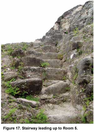 Figure 17. Stairway leading up to Room 5. Click to enlarge.