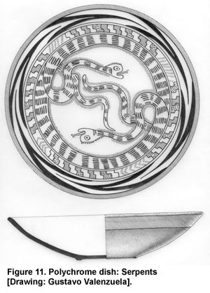 Figure 11. Polychrome dish: Serpents [Drawing: Gustavo Valenzuela].